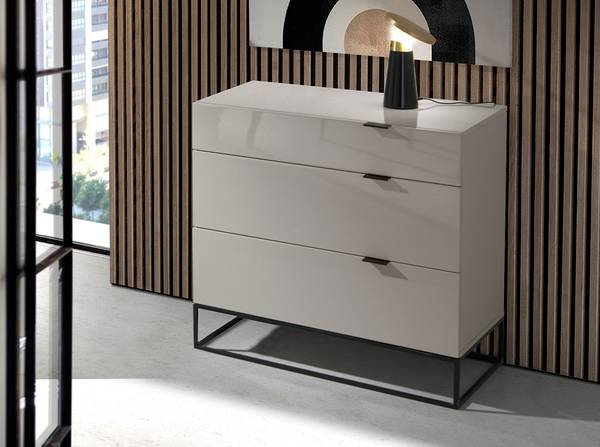 Kommode 7020 Schwarz - Weiß - Zink - 80 x 80 x 45 cm
