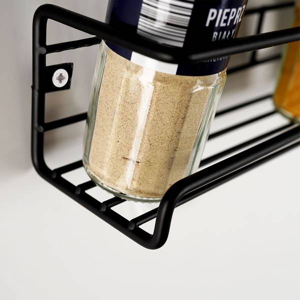 Gewürzregal 229057 Schwarz - Metall - 7 x 7 x 40 cm