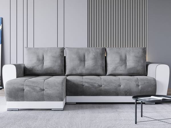 Ecksofa mit Schlaffunktion Domi Silber / Grau - Silbergrau