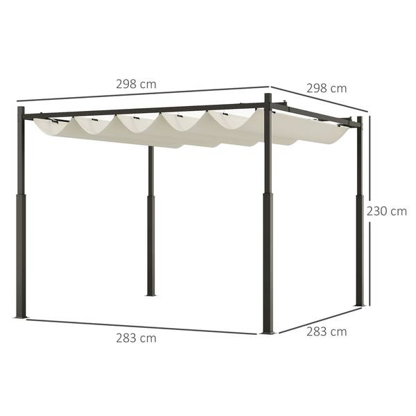 Pergola 84C-570V01CW Blanc - Textile - 298 x 230 x 298 cm