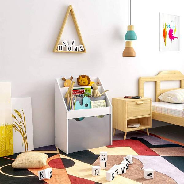 Kinder-Bücherregal Joanna Grau - Weiß - Holzwerkstoff - 51 x 70 x 28 cm