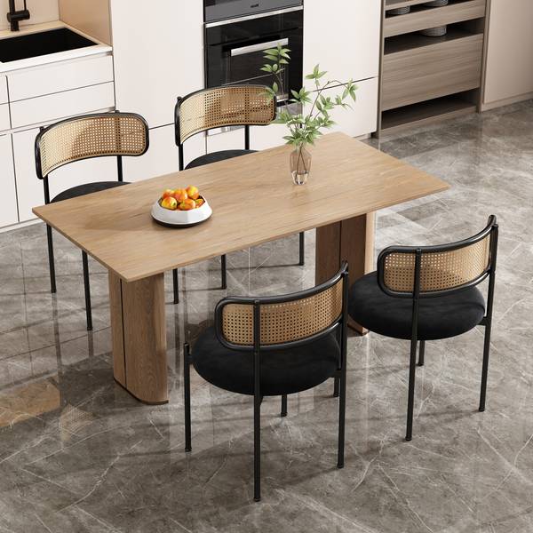 Esszimmerstuhl Yuhrar BK 4er-Set Schwarz - Metall - 51 x 75 x 51 cm