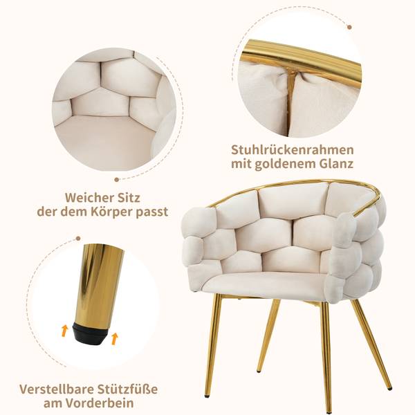 Esszimmerstühle | E - I - 20 Beige - Textil - 45 x 80 x 70 cm