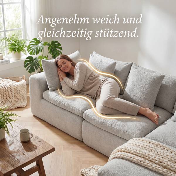 Ecksofa CHJ3-01 Grau - Textil - 275 x 56 x 145 cm
