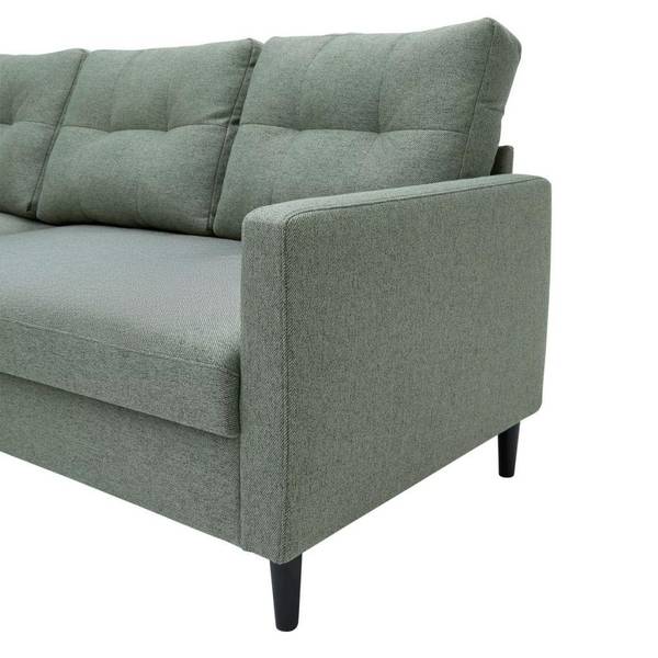 Ecksofa BERGEN Grün - Holzwerkstoff - Metall - Textil - Holz teilmassiv - 192 x 82 x 138 cm