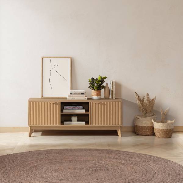 TV-Schrank Oporto Braun - Holzwerkstoff - 130 x 50 x 40 cm