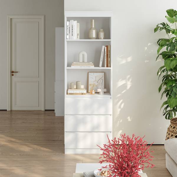 Bücherregal Les Weiß - Holzwerkstoff - 60 x 180 x 35 cm