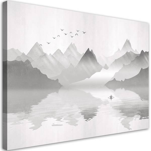 Wandbild berge am see abstraktion 60 x 40 cm