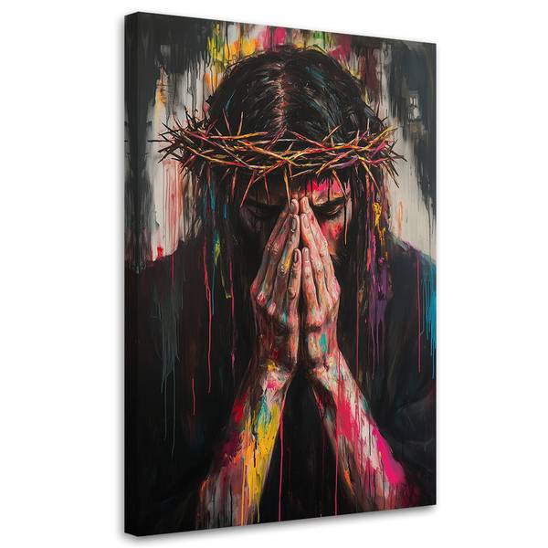 Wandbild jesus mit dornenkrone 70 x 100 cm