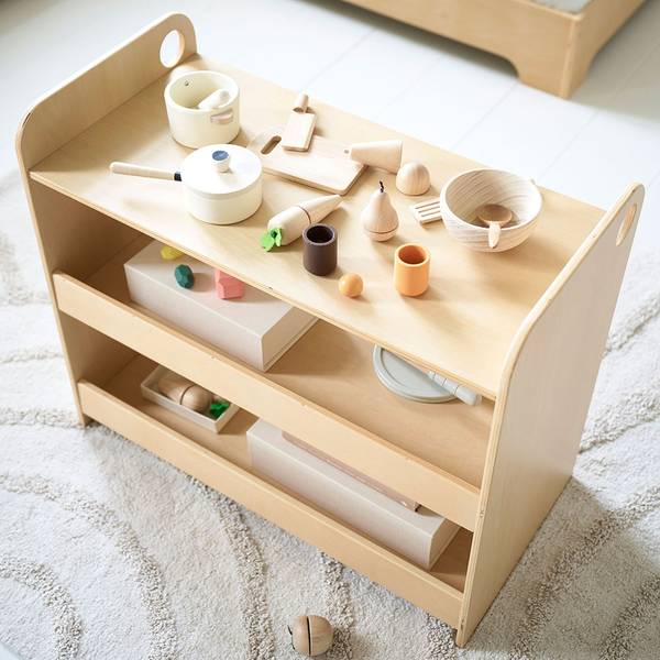 Montessori Spielzeugregal ELLIPSE Holzwerkstoff - 35 x 60 x 70 cm