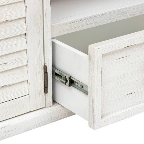 TV-Schrank OLBIA Weiß - Massivholz - 40 x 50 x 140 cm