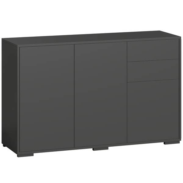 Standschrank 838-077V90BK Schwarz - Holzwerkstoff - 117 x 74 x 36 cm