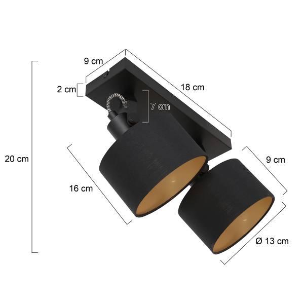 Strahler, Spots & Aufbaustrahler Ornoir Schwarz - Stahl - 7 x 20 x 7 cm