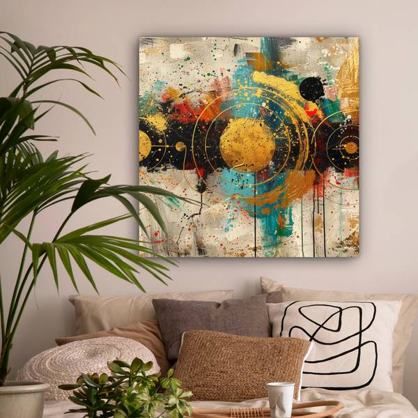 TABLEAU SUR TOILE Cercles 90 x 90 cm