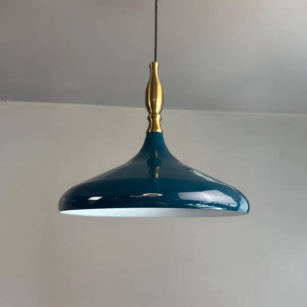 Pendelleuchte Simyora Blau - Metall - 35 x 28 x 35 cm