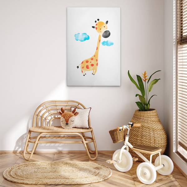 Leinwandbild Elephant Lion Giraffe 3 80 x 120 cm