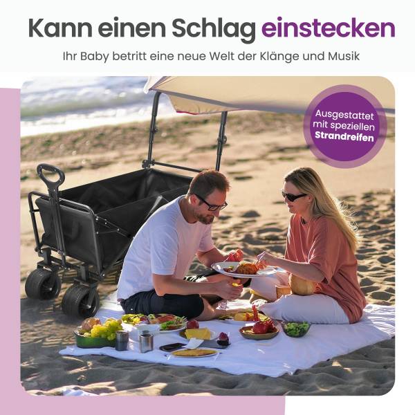 Bollerwagen Trail Schwarz - Metall - Textil - 44 x 57 x 97 cm