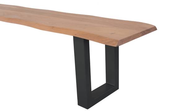 Sitzbank NOAH Beige - 200 x 47 cm - Schwarz