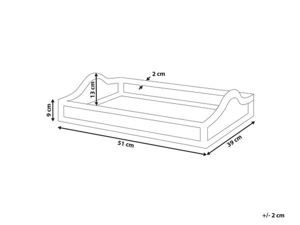 Tablett CALAYAN Beige - Blau - Rattan - 51 x 13 x 39 cm