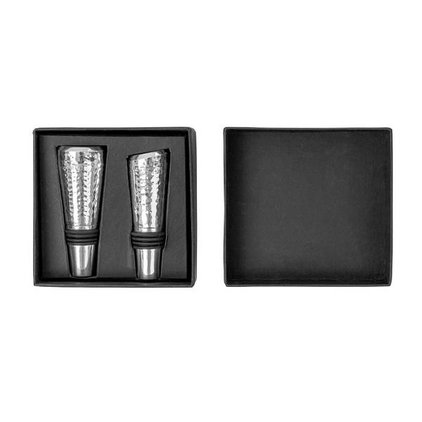 2er Set Flaschenstopfen Nassau Silber - Metall - 2 x 2 x 5 cm