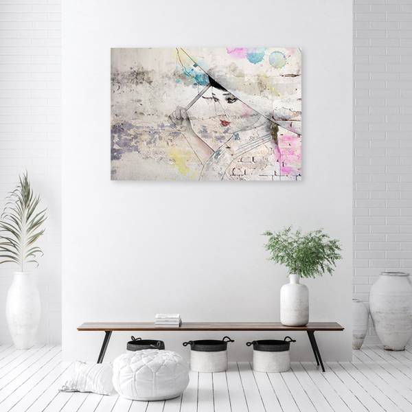 Canvas schilderij Gezicht 60 x 40 cm