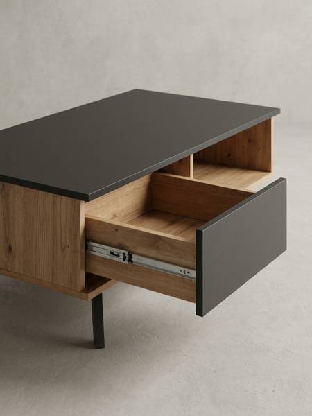 Couchtisch CIDACOS mit Schublade Braun - Holzwerkstoff - 110 x 38 x 60 cm