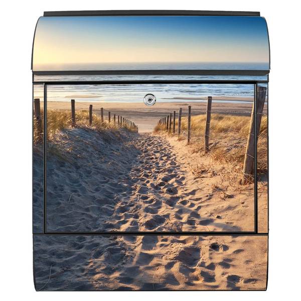Briefkasten Stahl Nordseestrand Schwarz - Stahl - 38 x 46 x 13 cm