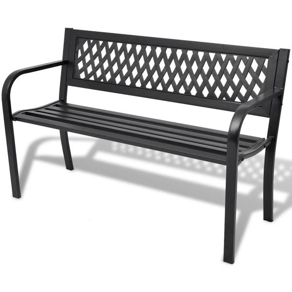 Gartenbank 42169 Schwarz - Stahl - 50 x 75 x 118 cm