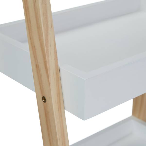 Badregal Leiter weiß Braun - Weiß - Holzwerkstoff - 35 x 99 x 36 cm
