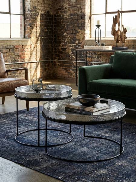 Tabletttisch NERA 2er-Set Silber