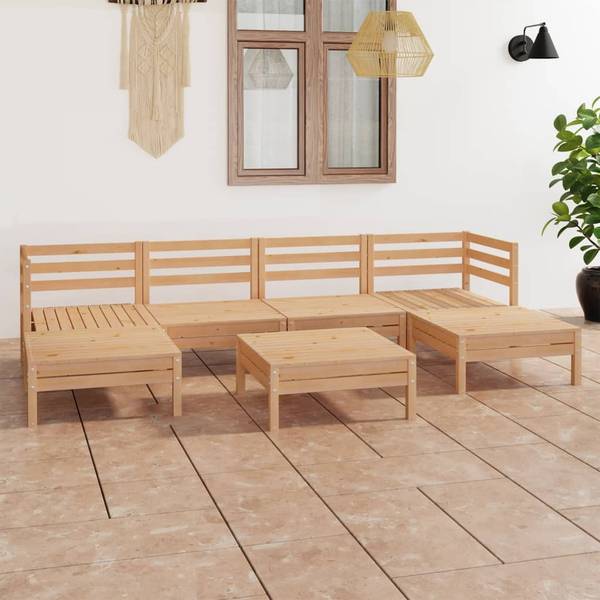 Gartenmöbel Set 3010617 (7-teilig) Braun - Kiefer - 64 x 29 x 64 cm