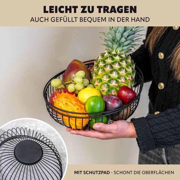 Obstkorb 70138 2er-Set Schwarz - Metall - 31 x 12 x 25 cm