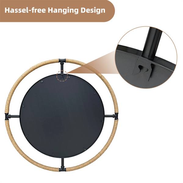 Wandspiegel Maritimer Schwarz - Metall - 80 x 80 x 2 cm