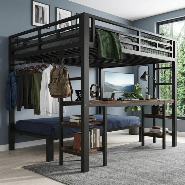 Etagenbett JINHEIBUCH Ⅰ Schwarz - Eisen - 145 x 170 x 204 cm