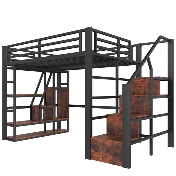 Hochbett K-1331 Schwarz - Metall - 146 x 160 x 254 cm