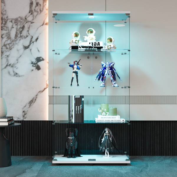 Glasvitrine SROP01 Weiß - Glas - 36 x 164 x 80 cm