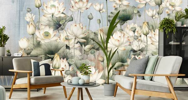 Vlies-Fotobehang VINTAGE Bloemen Blad 360 x 240 x 240 cm