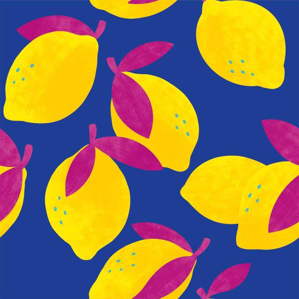 Papier peint citrons pop Papier - 52 x 1000 x 1000 cm