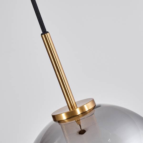 Deckenleuchte Cesaro Grau - Aluminium - Klarglas - 24 x 145 x 24 cm