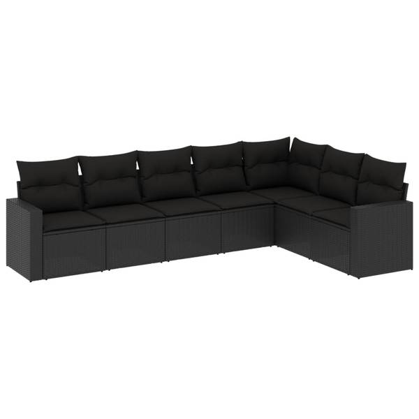 Canapés de jardin 3034319-2 (lot de 7) Noir