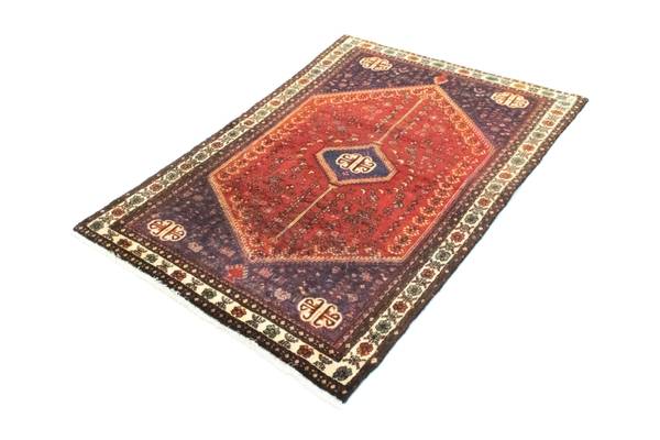 Handgeknüpft Kurzflorteppiche Rot - Wolle - 95 x 1 x 154 cm