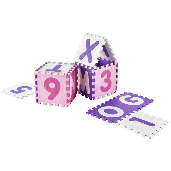 Kinder Puzzlematte Juna 36-teilig Pink - Kunststoff - 189 x 1 x 189 cm