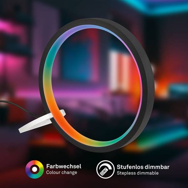 RGB Tischleuchte 7666015 Schwarz - ABS - 2 x 21 x 20 cm