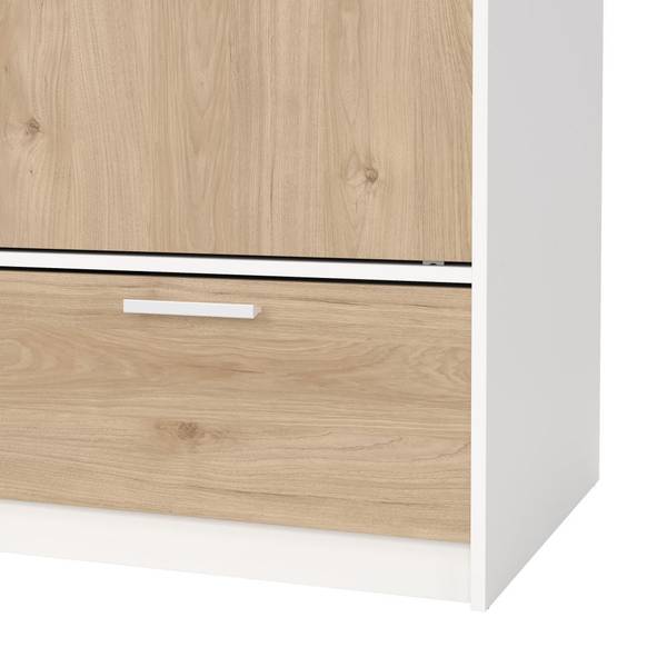 Kleiderschrank Line Nussbaum Dekor - Weiß