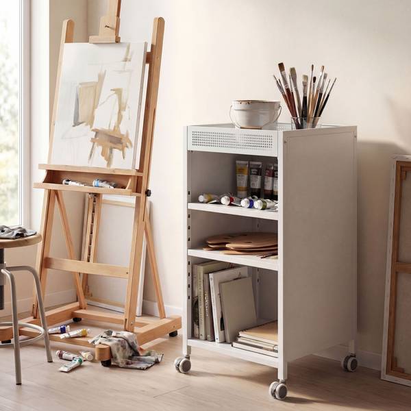 Bücherregal 83B-585V00WT Weiß - Stahl - Polypropylen - 34 x 70 x 35 cm