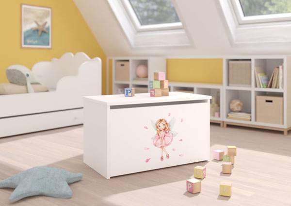 Spielzeugtruhe DARIA 1 Fee Pink - Holzwerkstoff - 73 x 42 x 40 cm