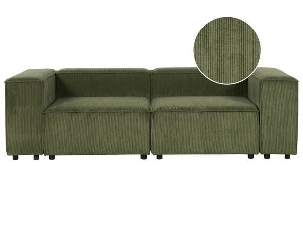 2-Sitzer Sofa APRICA Schwarz - Grün - Naturfaser - 240 x 68 x 119 cm