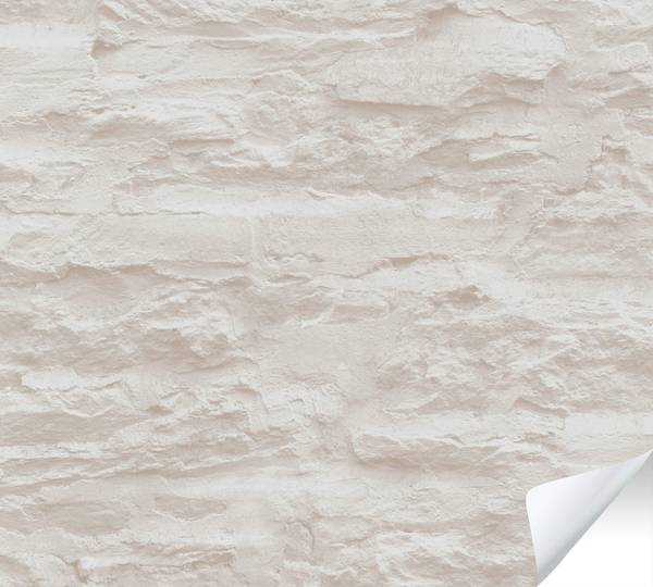 Tapete 4415 selbstklebend Stein Design Beige - Weiß - Fleece - 53 x 840 x 1 cm