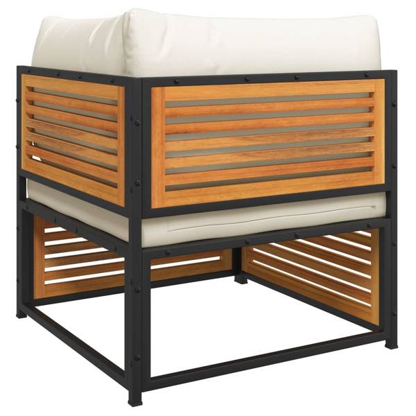 Salon de jardin 3033768-10 (lot de 7) Blanc - Acacia - 68 x 64 x 68 cm