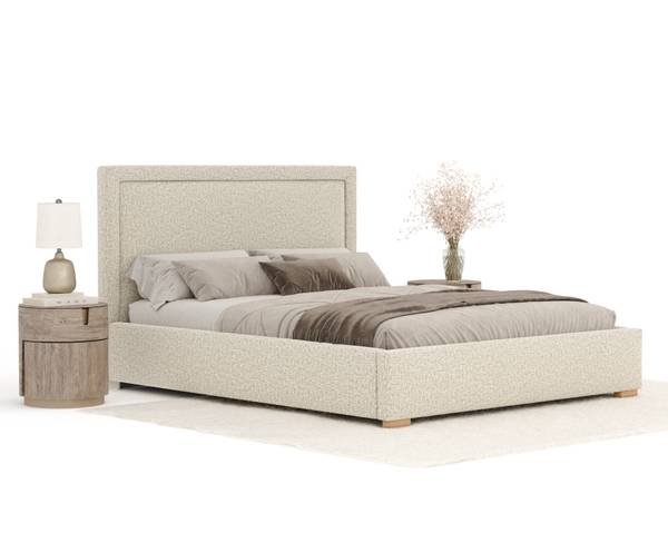 Gestoffeerd bed Ordina I beige - Ligoppervlak breedte: 180 cm